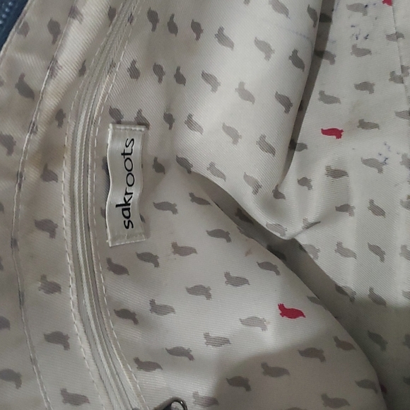 Sakroots Handbag Purse Straw and Fabric with gold accents - Picture 3 of 5